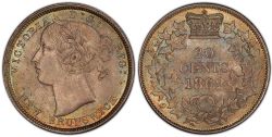 20-CENT NOUVEAU BRUNSWICK -  1862 20-CENT -  1862 NEW BRUNSWICK COINS