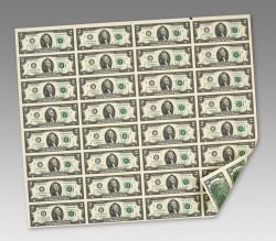 2003 -  UNCUT 2 DOLLARS BANK NOTE SHEET (4X8)
