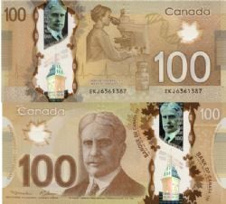 2011 -  2011 POLYMER 100-DOLLAR NOTE, MACKLEM/CARNEY - LOW SERIAL NUMBERED NOTE (VF)