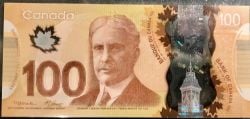 2011 -  2011 POLYMER 100-DOLLAR NOTE, MACKLEM/CARNEY - RADAR NOTE : 3 OR 4 DIGIT NUMBERS
