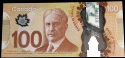 2011 -  2011 POLYMER 100-DOLLAR NOTE, MACKLEM/POLOZ - RADAR NOTE : 3 OR 4 DIGIT NUMBERS (F)