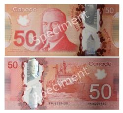 2012 -  2012 POLYMER 50-DOLLAR NOTE, MACKLEM/CARNEY - LOW SERIAL NUMBERED NOTE