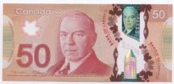 2012 -  2012 POLYMER 50-DOLLAR NOTE, MACKLEM/CARNEY - RADAR NOTE: 3 OR 4 DIGIT NUMBERS (EF)