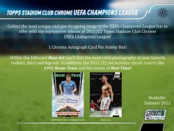2021-22 SOCCER -  TOPPS UEFA STADIUM CLUB CHROME (P6/B18/C12)