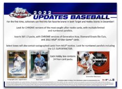 2022 BASEBALL -  TOPPS CHROME UPDATE BASEBALL HOBBY BOX