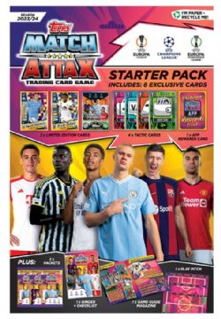 2023-24 SOCCER -  TOPPS MATCH ATTAX UEFA CHAMPIONS LEAGUE CARDS – STARTER PACK (ALBUM + 36 CARDS)