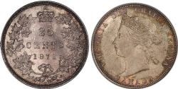 25-CENT -  1871 H 25-CENT Obv.1 -  1871 CANADIAN COINS