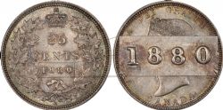 25-CENT -  1880 H 25-CENT NARROW/WIDE-0 -  1880 CANADIAN COINS