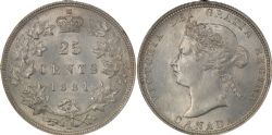 25-CENT -  1881 H 25-CENT -  1881 CANADIAN COINS