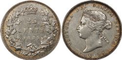 25-CENT -  1885 25-CENT CURVED-5 -  1885 CANADIAN COINS