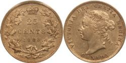 25-CENT -  1888 25-CENT NARROW-8 -  1888 CANADIAN COINS