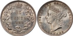 25-CENT -  1889 25-CENT OPEN-9 -  1889 CANADIAN COINS