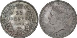 25-CENT -  1890 H 25-CENT -  1890 CANADIAN COINS