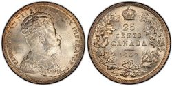 25-CENT -  1902 NO H 25-CENT -  1902 CANADIAN COINS