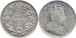 25-CENT -  1907 25-CENT -  1907 CANADIAN COINS