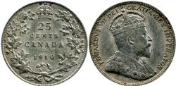 25-CENT -  1910 25-CENT -  1910 CANADIAN COINS