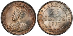 25-CENT -  1917 C 25-CENT -  1917 NEWFOUNFLAND COINS