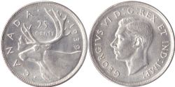 25-CENT -  1939 25-CENT -  1939 CANADIAN COINS