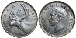25-CENT -  1943 25-CENT -  1943 CANADIAN COINS
