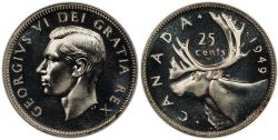 25-CENT -  1949 25-CENT -  1949 CANADIAN COINS