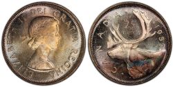 25-CENT -  1953 25-CENT SHOULDER FOLD -  1953 CANADIAN COINS