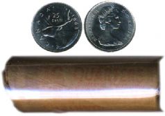 25-CENT -  1968 25-CENT ORIGINAL ROLL (IN NICKEL) -  1968 CANADIAN COINS
