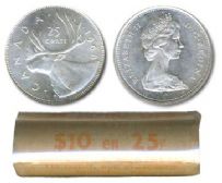 25-CENT -  1968 25-CENT ORIGINAL ROLL (IN SILVER) -  1968 CANADIAN COINS