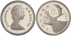 25-CENT -  1982 25-CENT (PR) -  1982 CANADIAN COINS