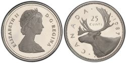 25-CENT -  1987 25-CENT (PR) -  1987 CANADIAN COINS