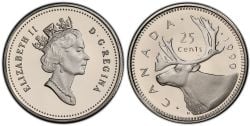 25-CENT -  1990 25-CENT (PR) -  1990 CANADIAN COINS