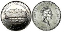 25-CENT -  1992 25-CENT - BRITISH COLUMBIA -  1992 CANADIAN COINS 12