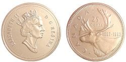 25-CENT -  1992 25-CENT - CARIBOU -  1992 CANADIAN COINS