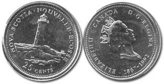 25-CENT -  1992 25-CENT - NOVA SCOTIA (BU) -  1992 CANADIAN COINS 09