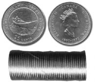 25-CENT -  1992 25-CENT ORIGINAL ROLL - NEWFOUNDLAND -  1992 CANADIAN COINS 03