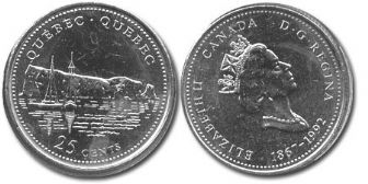 25-CENT -  1992 25-CENT - QUEBEC (BU) -  1992 CANADIAN COINS 10