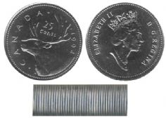 25-CENT -  1994 25-CENT ORIGINAL ROLL -  1994 CANADIAN COINS