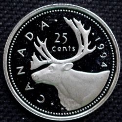 25-CENT -  1994 25-CENT (PR) -  1994 CANADIAN COINS