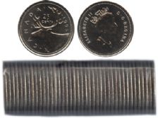 25-CENT -  1995 25-CENT ORIGINAL ROLL -  1995 CANADIAN COINS