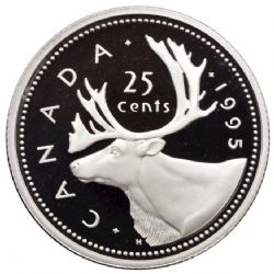 25-CENT -  1995 25-CENT (PR) -  1995 CANADIAN COINS