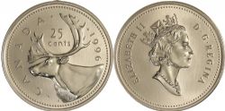25-CENT -  1996 25-CENT -  1996 CANADIAN COINS