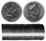 25-CENT -  1996 25-CENT ORIGINAL ROLL -  1996 CANADIAN COINS