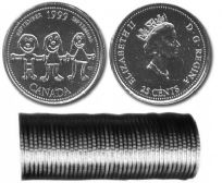 25-CENT -  1999 25-CENT ORIGINAL ROLL - SEPTEMBER -  1999 CANADIAN COINS 09