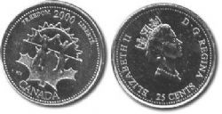 25-CENT -  2000 25-CENT - FREEDOM -  2000 CANADIAN COINS 11