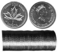 25-CENT -  2000 25-CENT ORIGINAL ROLL - HARMONY -  2000 CANADIAN COINS 06