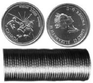 25-CENT -  2000 25-CENT ORIGINAL ROLL - WISDOM -  2000 CANADIAN COINS 09