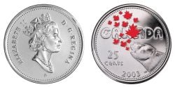 25-CENT -  2003 P 25-CENT - CANADA DAY: HOME AND HEART OF THE POLAR BEAR (PL) -  2003 CANADIAN COINS 05