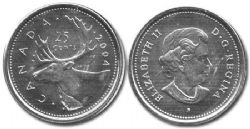 25-CENT -  2004 P 25-CENT - CARIBOU -  2004 CANADIAN COINS