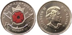 25-CENT -  2004 P 25-CENT - POPPY -  2004 CANADIAN COINS