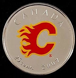 25-CENT -  2007 25-CENT - CALGARY FLAMES (PL) -  2007 CANADIAN COINS