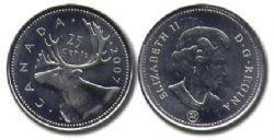 25-CENT -  2007 25-CENT - CARIBOU -  2007 CANADIAN COINS